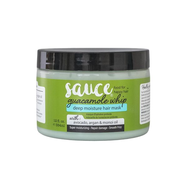 SAUCE BEAUTY Deep Conditioning Hair Mask (12 Fl Oz) Guacamole Whip Hair Mask for Damaged Hair & Frizz Control with Avocado, Honey, Monoi & Argan Oil