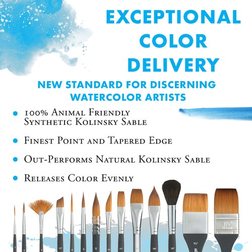 Princeton Aqua Elite, Series 4850, Synthetic Kolinsky Watercolor Paint Brush,Round, 12