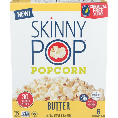 Skinny Pop Butter Microwave Popcorn, 16.8 OZ
