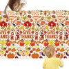 SICOHOME Thanksgiving Coloring Tablecloth for Kids - 100x49 inch Giant Thanksgiving Coloring Poster Art Craft for School Classroom Thanksgiving Activities Party Supplies