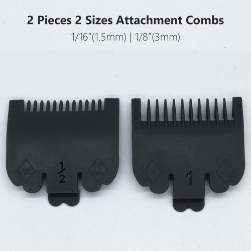 2 Pieces 2 Lengths Professional Hair Clipper Attachment Guide Guard Combs 1/16" 1/8" 1.5mm 3mm Compatible with Wahl Standard Full-Sized 5 Star Series Magic Clip Hair Clippers (Gray)