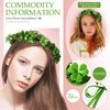 2 Pieces St. Patrick's Day Irish Shamrock Headbands Flower Crown Clover Headband St. Patrick's Day Accessories Green Garland Clover Garland Party Accessories Fairy Accessories for Women Men and Girls