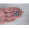 Generic Small mini silver metal gray flower butterfly crystal hair claw clip bridal clip