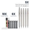 Mr. Pen- Metal Mechanical Pencil Set with Lead and Eraser Refills, 5 Sizes, 0.3, 0.5, 0.7, 0.9, 2mm, Drafting, Sketching, Architecture, Drawing Metal Mechanical Pencils