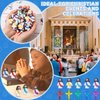 Barydat 100 Pcs Jesus Toys 50 Mini Jesus Figurines Little Jesus Doll 50 Religious Crystal Cross Necklace Plastic Cross Necklace for Easter Eggs Stuffers Sunday School Church Religious Party Supplies