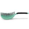 NuWay 4HAIR DoubleC U.S. Patented Double Curved Detangling Brush is Hair Dryer Safe (Mint Green)