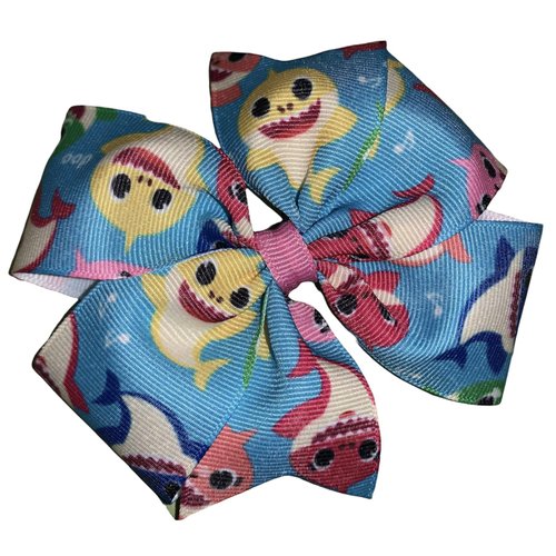 Baby Musical Shark Pinwheel Hair Bow 4&quot;
