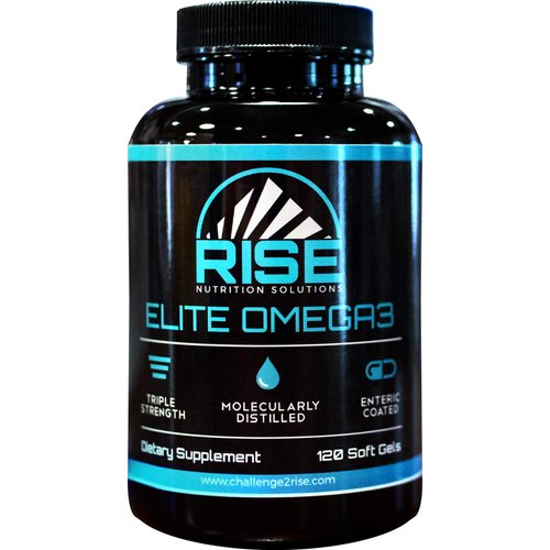 Rise Nutrition Solutions Elite Omega 3 Nutritional Supplement – Omega-3 Fatty Acids Including EPA and DHA – Heart and Immune Support – No Fishy Aftertaste, 120 Softgels