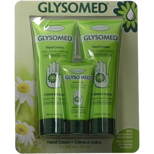 Glysomed Hand Cream Combo Pack, 8.5 Fl Oz (2 Count) + 1.7 Fl Oz (1 Count)