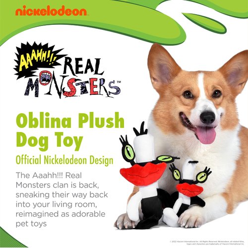 Nickelodeon for Pets Aaahh!!! Real Monsters Oblina 9" Plush Toy for Dogs | NickRewind Oblina Real Monster Plush Dog Toy | Aaahh!!! Real Monsters Toys for All Dogs, Official Dog Toy Product