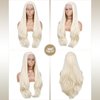 Lady Miranda 26 Inch 13×3 Platinum Blonde Wig Synthetic Lace Front Wig HD Lace Front Wigs 180% Density Synthetic Lace Front Wigs Pre Plucked Natural Blonde Lace Front Wigs Synthetic Hair For Women