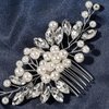 Foyte Pearl Bridal Hair Comb Crystal Bride Wedding Hair Combs Silver Rhinestone Hair Clip Bridesmaid Hair Accessories for Women