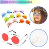 BANBALLON 30 PCS Hippie Party Favors Retro Round Sunglasses Daisy Flower Headbands Peace Sign Necklaces Silicone Bracelets For 60s 70s Party Decorations Hippie Party Supplies