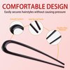 3 Pack French Hair Forks, U Shaped Hair Pins Tortoise Shell Clips Hairstyle Accessories Benefree Style Twist Hair Sticks Chignon Bun Hair Sticks for Women Girls (Gold + Silver + Black)