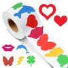 Crtiin Roll of 500 Pieces Tanning Stickers for Body Sunbathing Tanning Bed Stickers Self Adhesive Body Stickers for Tanning Stickers Outdoor Indoor Salon Supplies(Multi Pattern)