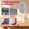 13pcs Hair Brush Set With Rat Tail Comb Fish Handle Wide Comb Detangling Hairbrush Women Chirstmas Gifts Salon Hair Styling Tool Partner At Home Straight And Smooth Paddle Brushes Pink