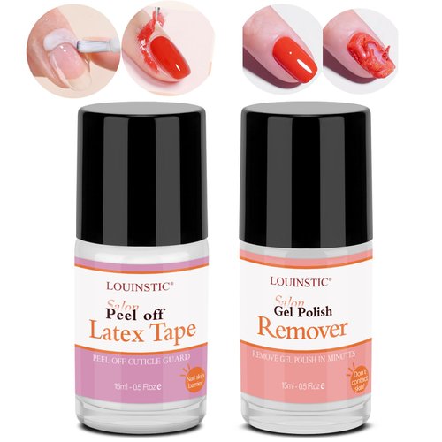 LOUINSTIC Gel Remover, 3-5 Minutes Gentle Remove Nail Polish, Nail Gel Remover Kit Contains Peel ...