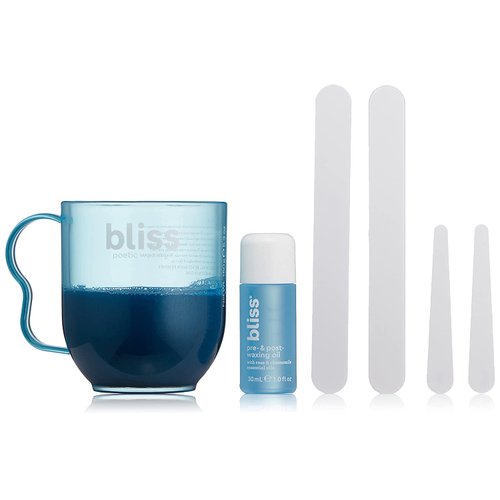 Bliss Poetic Waxing At Home Wax Kit - 5.3 Fl Oz - Microwavable Stripless Wax Hair Removal Kit - Fragrance Free - Safe for All Skin Types - 6 PC Set