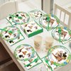 96Pcs Jungle Birthday Party Plates and Napkins Safari Animals Themed Party Decorations Jungle Theme Party Disposable Tableware Set for 24 Guests Wild Animals Gold Safari Zoo Birthday Favors Supplies