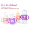 Baby Bottle Handles, Durable Food Grade Silicone Transitional Sippy Cup Handle Grip for Wide-Neck Baby Bottles, Cute Bear Design, Pack of 2, Pink & Purple