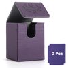 Komick Premium PU Leather Card Deck Box for Magic The Gathering, Yugioh Deck Box, Holds 100+ Deck Case with 2 Dividers for Collectible Trading Cards Deck Box MTG, TCG, CCG (Purple Orge)