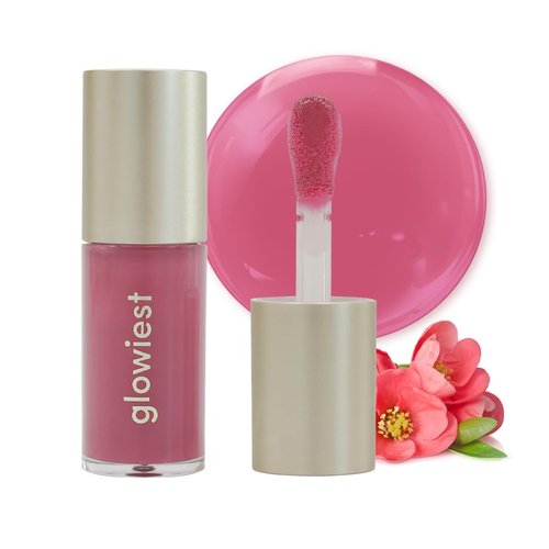 glowiest Dream Glow Tinted Lip Oil ; 3-in-1 Formula: Lip Gloss with a high shine finish, Non-sticky Long Lasting | Korean Plumped Tinted Lip Oil - 0.19 fl. oz. 5.7 ml (001 MUTED BERRY, Original)