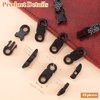 HINZIC 48pcs Black Paracord Bracelets 6mm Mini Safety Breakaway Buckles, Side Release Plastic Buckle for Paracord Bracelet Clasp Anklet Braided Necklace Cameras Strap Rings Accessories