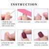 Aksod Colorful Press on Nails Matte Long Coffin Fake Nails Desinged Pink Artificial Flower False Nails Full Cover Rustic Ballerina Nails Tips for Women and Girls 24Pcs (C)