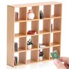 Motionchic 20 Pcs Dollhouse Decoration Accessories Include 16 Pcs 1: 12 Dollhouse Miniature Book 1 Pcs Dollhouse Display Shelf 16 Grid Shelves Wooden Bookshelf 2 Pcs Doll House Mini Plant and Vase