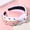 Easter Headbands Beaded Rabbit Bunny Headband for Women Colorful Easter Egg Headband Pink Spring Headbands Crystal Pearl Jeweled Knotted Headband Easter Hair Accessories Holiday Gifts (Easter Bunny B)