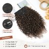 Clip in Hair Extensions, FLUFYMOOZ 4PC 100％ Pure Protein Silk Hair Extensions Long Soft Natural Hairpiece 20 Inch Curly Hair Extension for Women (Dark Almond brown with copper)