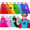 iROLEWIN Star Superhero-Capes and Masks for Kids Bulk 12 Pack Super-Hero Dress-Up Costumes for Girls Boys Party Favors Halloween Gifts