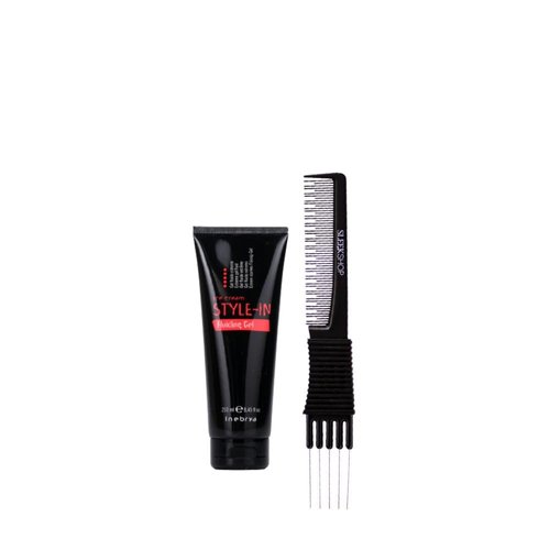 kuss Inebrya Ice Cream Style-In Fluiding Gel (8.45 oz) with Teasing Comb Pack of 1, Black