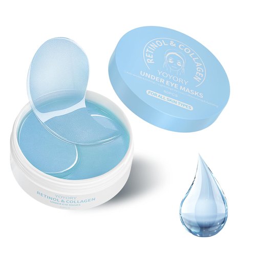 Retinol & Collagen Under Eye Masks for All Skin Types, Blue Gel Formula