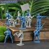 LovesTown 82PCS Civil War Solider Toys, 40 Blue and 40 Gray Uniform Action Figures Plastic Toy Soldier with Rideable Horses for Kids Birthday History Class