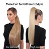 HOTBANANA Ponytail Extension, 22 Inch Ponytail Extension Human Hair Clip in Wrap Around Ponytail Hair Piece Dark Brown Long Straight Remy Human Hair Extension 90g