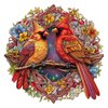 Wooden Puzzles for Adults, Wooden Cardinal Puzzle, 300 Pieces Puzzles for Adults, Birthday Gifts for Puzzle Lover, Family Puzzle Game (L-13.9 * 13.8in)