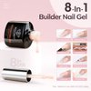 modelones Builder Nail Gel, 8-in-1 Cover Nude Gel Builder, LED Nail Lamp Cured Hard Gel Builder for Nail Thickening Nail Strengthener Extension Gel Rubber Base Gel Polish Glue Gel in a Bottle