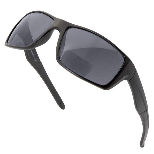 VITENZI Bifocal Sunglasses for Men and Women Sport Wrap Around Reading Sun Tinted Glasses with Readers - Palermo in Black 1.75