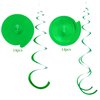 Green Ceiling Swirl Foil Decorations Hanging Plastic Streamer Themed Swirl Party for St. Patrick’s Day Spring Summer Celebration Party Supplies, Pack of 28