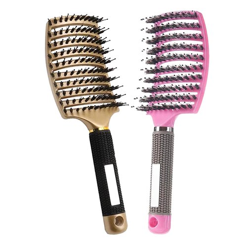 Hair Brush, Detangling Brush Getting Knots Out without Pain - Boar Bristle Hairbrush for Adult &amp; ...