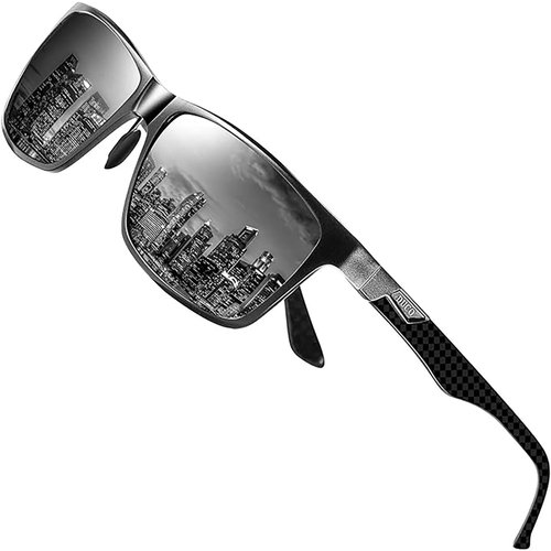DUCO Square Polarized Sunglasses for Men LightWeight Carbon Fiber UV400 Protection Sun Glasses 8206