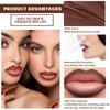 HOSAILY 3 Colors 2 in 1 Lip Liner Set, Matte Nude Dark Brown Red Lip Liner Plumping Smooth Creamy Lip Pencil, High Pigmented Long lasting Light Brown Lipstick Makeup, 02+04+06