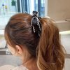 auwiyd Black Ribbon Bow Banana Clip, Korean Style Bowknot Vertical Holder for Women Girls, Sweet Hair Accessories