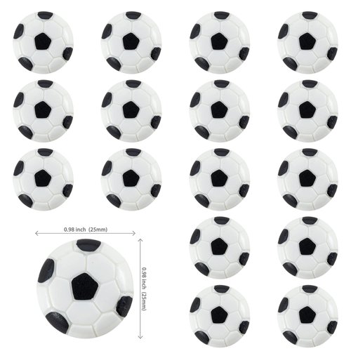 20Pcs Soccer Ball Cupcake Toppers Resin Soccer Cupcake Food Picks Sport Balls Baby Shower Wedding Birthday Party Cake Decorations Supplies