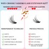 Lash Extension Kit 200PCS 50D DIY Lash Clusters with Waterproof Lash Bond and Seal and Lash Tweezers 9-18MM D Curl Eyelash Extensions Kit Soft Fake Eyelashes Natural Look DIY at Home, by Yaiseiko