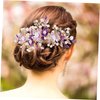 Beatifufu Hair Accessories - Alloy Floral Pearl Comb, Hair Clips, Headband for Brides, Girls, Wedding/Party Headpiece in Purple