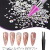 Nail Rhinestones Picker Dotting Pen, Upgrade Dual-Ended Wax Pencil For Rhinestones with 1 Tweezers, Nail Art Tools Set for Nail Art DIY Decoration