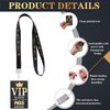 FIONUPI 25 Sets VIP Badge Lanyards with Plastic VIP Pass Card Holder Black and Gold VIP Pass Cards Breakaway Lanyard PVC for Backstage Concert Event Birthday Award Movie Night Party Organizer