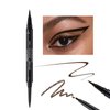 UCANBE Brown Eyeliner Pencil, Dual Ended Liquid Eye liner + Gel Eyeliner 2 in 1, Highly Pigmented & Quick Drying, Waterproof & Long Lasting Ultra-fine Tip Eye Makeup Pen